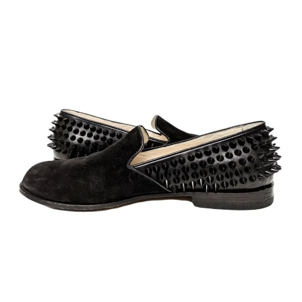 OTABO Men's Suede Leather Studded Loafers 10